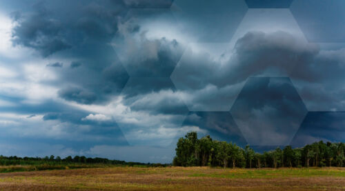 Storm clouds over the field